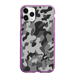 Чехол iPhone 11 Pro матовый Ночной Камуфляж 1, цвет: 3D-фиолетовый