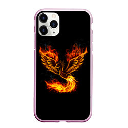 Чехол iPhone 11 Pro матовый Феникс, цвет: 3D-розовый