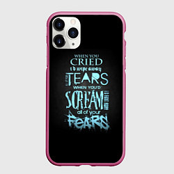 Чехол iPhone 11 Pro матовый Слова песни грEvanescence, цвет: 3D-малиновый