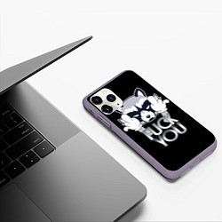 Чехол iPhone 11 Pro матовый Енот, цвет: 3D-серый — фото 2