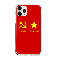 Чехол iPhone 11 Pro матовый СССР и Вьетнам, цвет: 3D-белый