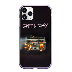 Чехол iPhone 11 Pro матовый Green Day магнитофон в огне, цвет: 3D-светло-сиреневый