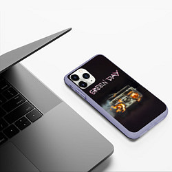 Чехол iPhone 11 Pro матовый Green Day магнитофон в огне, цвет: 3D-светло-сиреневый — фото 2