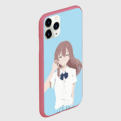 Чехол iPhone 11 Pro матовый Форма голоса Koe no katachi 2, цвет: 3D-малиновый — фото 2
