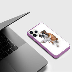 Чехол iPhone 11 Pro матовый Боксер, цвет: 3D-фиолетовый — фото 2