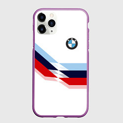 Чехол iPhone 11 Pro матовый BMW БМВ WHITE, цвет: 3D-фиолетовый