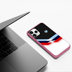 Чехол iPhone 11 Pro матовый BMW M SPORT, цвет: 3D-малиновый — фото 2