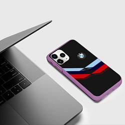 Чехол iPhone 11 Pro матовый Бмв Bmw Black, цвет: 3D-фиолетовый — фото 2