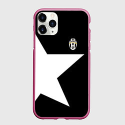 Чехол iPhone 11 Pro матовый FC Juventus: Star, цвет: 3D-малиновый