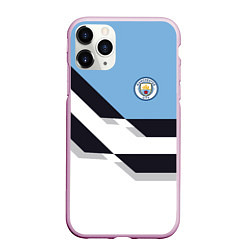 Чехол iPhone 11 Pro матовый Manchester City FC: White style, цвет: 3D-розовый