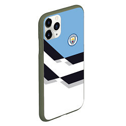 Чехол iPhone 11 Pro матовый Manchester City FC: White style, цвет: 3D-темно-зеленый — фото 2