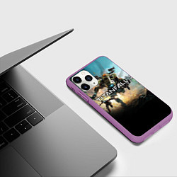 Чехол iPhone 11 Pro матовый Titanfall Battle, цвет: 3D-фиолетовый — фото 2