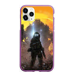 Чехол iPhone 11 Pro матовый Titanfall: Robots War, цвет: 3D-фиолетовый