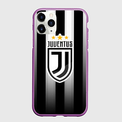 Чехол iPhone 11 Pro матовый Juventus FC: New logo, цвет: 3D-фиолетовый