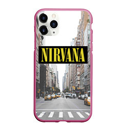 Чехол iPhone 11 Pro матовый Nirvana City, цвет: 3D-малиновый