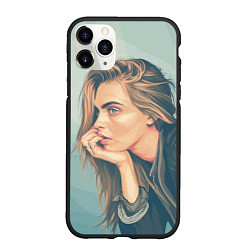 Чехол iPhone 11 Pro матовый Cara Delevingne 3, цвет: 3D-черный