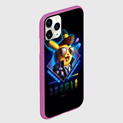 Чехол iPhone 11 Pro матовый Retro Pikachu, цвет: 3D-фиолетовый — фото 2