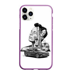 Чехол iPhone 11 Pro матовый Илон Маск, цвет: 3D-фиолетовый