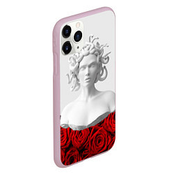 Чехол iPhone 11 Pro матовый Унисекс / Snake roses girl, цвет: 3D-розовый — фото 2