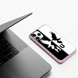 Чехол iPhone 11 Pro матовый HU: Black & White, цвет: 3D-розовый — фото 2