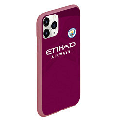 Чехол iPhone 11 Pro матовый Man City FC: Away 17/18, цвет: 3D-малиновый — фото 2