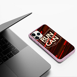 Чехол iPhone 11 Pro матовый Run while you can, цвет: 3D-розовый — фото 2