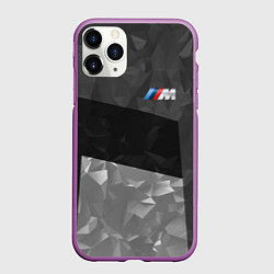 Чехол iPhone 11 Pro матовый BMW: Black Design, цвет: 3D-фиолетовый
