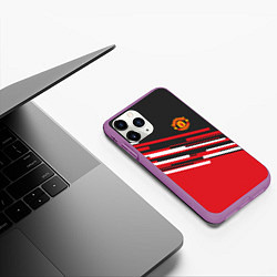 Чехол iPhone 11 Pro матовый Man UTD FC: Sport Line 2018, цвет: 3D-фиолетовый — фото 2