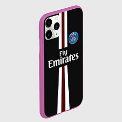 Чехол iPhone 11 Pro матовый PSG FC: Black 2018, цвет: 3D-фиолетовый — фото 2