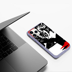 Чехол iPhone 11 Pro матовый Persona 5, цвет: 3D-светло-сиреневый — фото 2