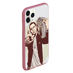 Чехол iPhone 11 Pro матовый Eminem: Street Music, цвет: 3D-малиновый — фото 2