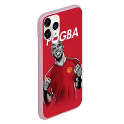 Чехол iPhone 11 Pro матовый FC MU: Pogba, цвет: 3D-розовый — фото 2