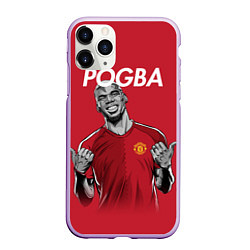 Чехол iPhone 11 Pro матовый FC MU: Pogba, цвет: 3D-сиреневый