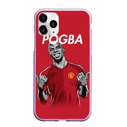 Чехол iPhone 11 Pro матовый FC MU: Pogba, цвет: 3D-сиреневый