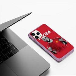 Чехол iPhone 11 Pro матовый FC MU: Pogba, цвет: 3D-сиреневый — фото 2