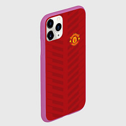 Чехол iPhone 11 Pro матовый Manchester United: Red Lines, цвет: 3D-фиолетовый — фото 2