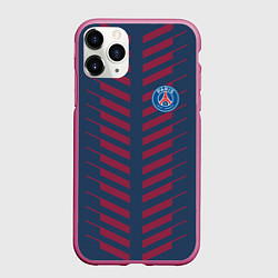 Чехол iPhone 11 Pro матовый FC PSG: Creative, цвет: 3D-малиновый