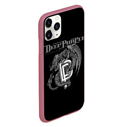 Чехол iPhone 11 Pro матовый Deep Purple: Dark Dragon, цвет: 3D-малиновый — фото 2