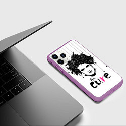 Чехол iPhone 11 Pro матовый The Cure - portrait Robert Smith, цвет: 3D-фиолетовый — фото 2