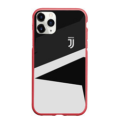 Чехол iPhone 11 Pro матовый FC Juventus: Sport Geometry, цвет: 3D-красный