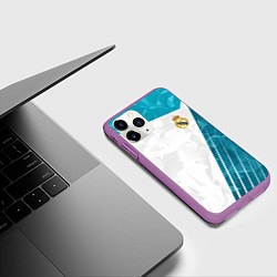 Чехол iPhone 11 Pro матовый FC Real Madrid: Abstract, цвет: 3D-фиолетовый — фото 2