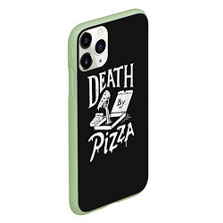 Чехол iPhone 11 Pro матовый Death By Pizza, цвет: 3D-салатовый — фото 2