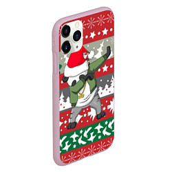 Чехол iPhone 11 Pro матовый Panda Dab: Xmas, цвет: 3D-розовый — фото 2