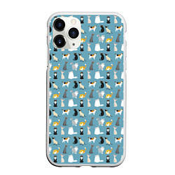 Чехол iPhone 11 Pro матовый Породы кошек, цвет: 3D-белый