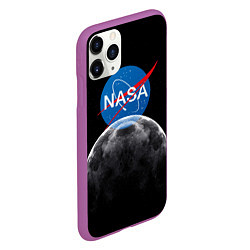 Чехол iPhone 11 Pro матовый NASA: Moon Rise, цвет: 3D-фиолетовый — фото 2