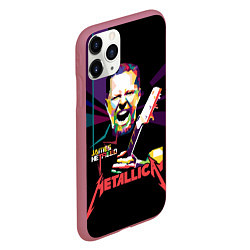 Чехол iPhone 11 Pro матовый Metallica: James Alan Hatfield, цвет: 3D-малиновый — фото 2