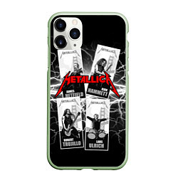 Чехол iPhone 11 Pro матовый Metallica Band, цвет: 3D-салатовый