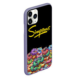 Чехол iPhone 11 Pro матовый Simpsons Donuts, цвет: 3D-серый — фото 2