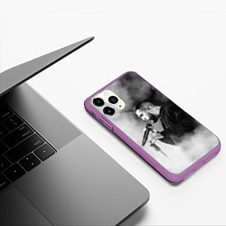 Чехол iPhone 11 Pro матовый Jah Khalib: Black mist, цвет: 3D-фиолетовый — фото 2