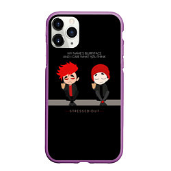 Чехол iPhone 11 Pro матовый 21 Pilots: Stressed Out, цвет: 3D-фиолетовый